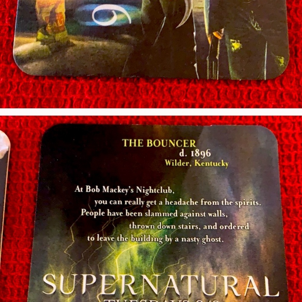 - Set of 4 rare Supernatural coasters.